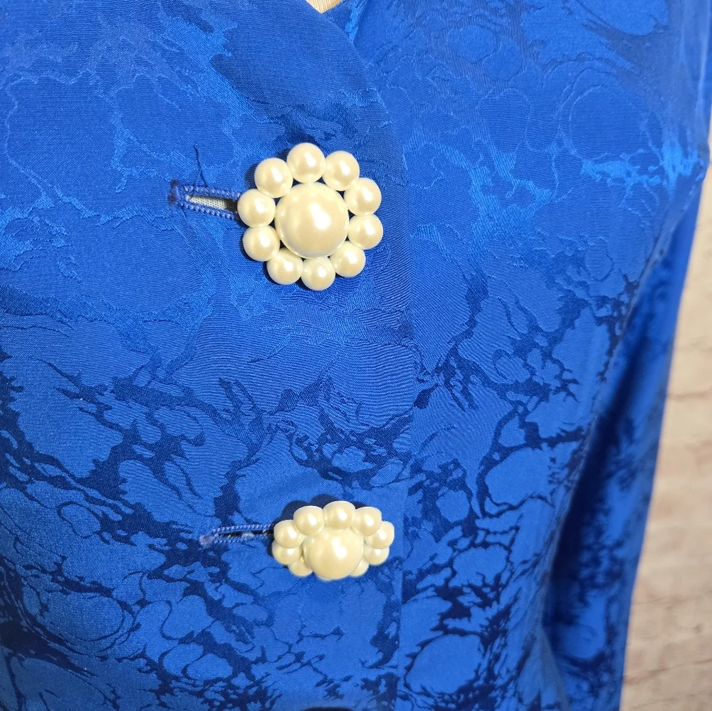 Vtg Anne Crimmins For UMI Collection Womens Skirt Set Sz 8 Blue - Picture 3 of 7